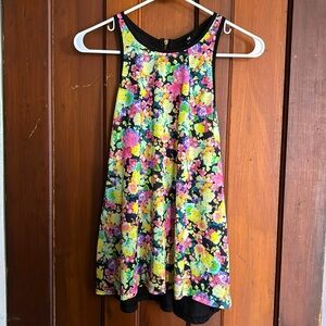 H&M Floral Sleeveless Top Zipper Detail